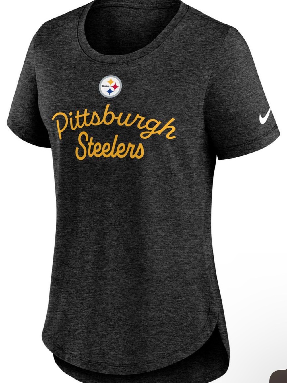 Nike Women's Pittsburgh Steelers Black Heather Triblend T-Shirt - Picture 2 of 6